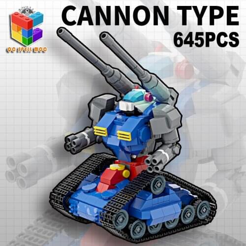 Hot Robot MOC Mecha Guntank MS Building Block Bricks Weapon Creator Army Model Soldiers Kids Toys