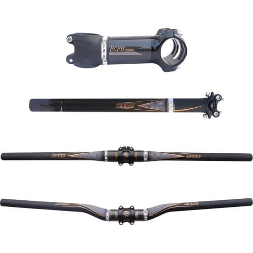 FCFB carbon handlebar set mtb bike handlebar seatpost stem glossy+matte carbon handlebar road mountain bike parts triathlon