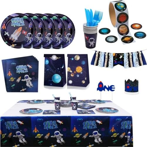 Solar System Star Party Decoration Outer Space Universe Galaxy Party Kids Birthday Party Supplies Planet Paper Plate Cup Napkin