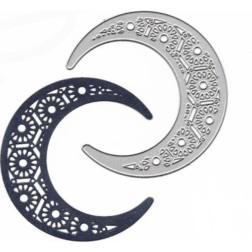 Moon Shaped Metal Cutting Dies Embossing Folder Troqueles Scrapbooking DIY Mold Clear Stamps And Dies Cut For Cards Making Craft