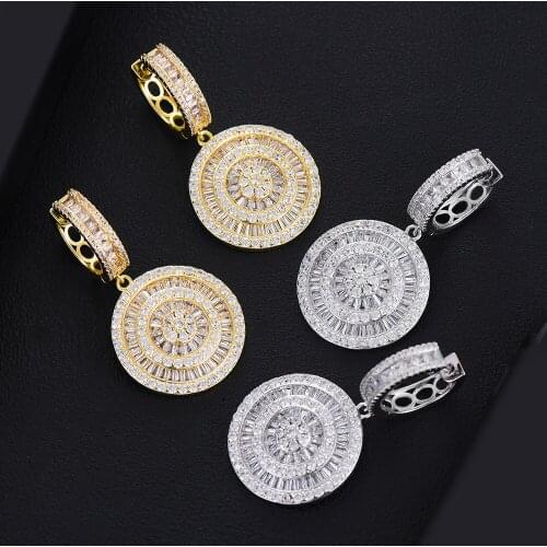 Gorgeous Shiny Round Drop Earrings for Women Girl Bridal Wedding Fashion Romantic Cute Jewelry Gift High Quality New