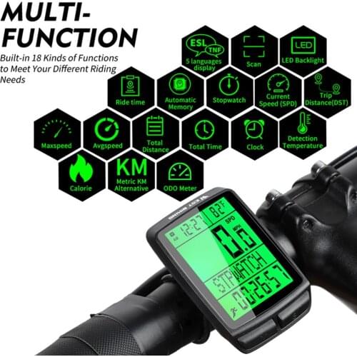 Waterproof Bike Wireless Computer Stopwatch Biking Portable LCD Digital Display Cycling Bicycle Dustproof Cycling Parts