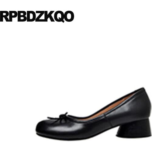 Black 2019 designer shoes china low heel round toe women white genuine leather ladies fashion spring autumn bow slip on chinese