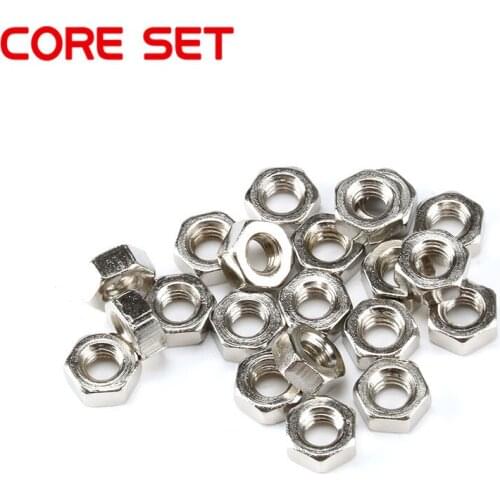 100pcs/lot Metric thread DIN934 M2 M3 M4 Steel Hex Nuts