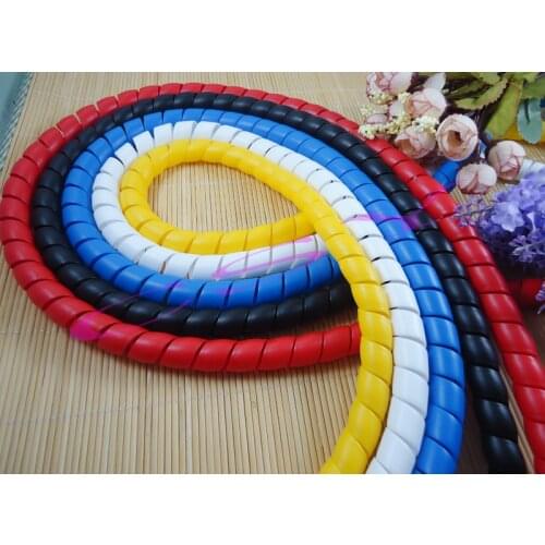 2M 14mm Spiral Wire Organizer Wrap Tube Flame retardant colorful spiral bands diameter Cable casing Cable Sleeves Winding pipe