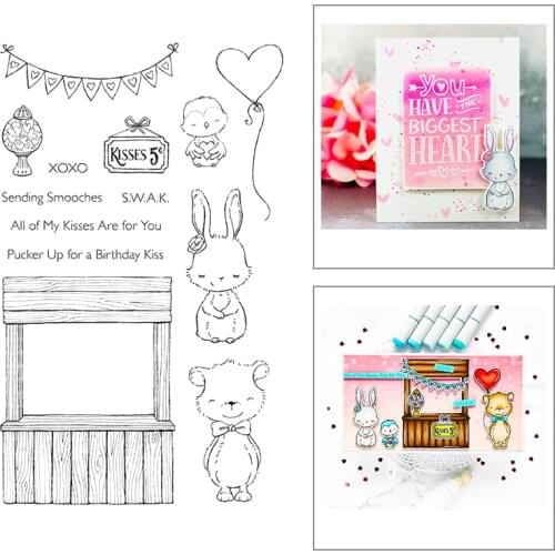 2020 New Words Happy Birthday Banner Clear Stamps Sets and Animals Bunny Metal Cutting Dies Scrapbooking For Crafts Card Making