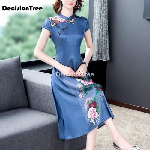 2021 floral print silk chinese dress pattern design cheongsam dress women chinese qipao chinese dress traditional lace cheongsam
