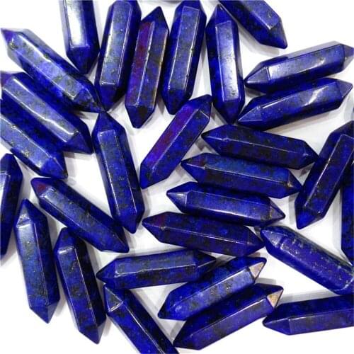 30Pcs 32x8mm Wholesale Natural Blue Lapis Lazuli Six Angle CAB DIY Handmade Jewelry Accessories S753