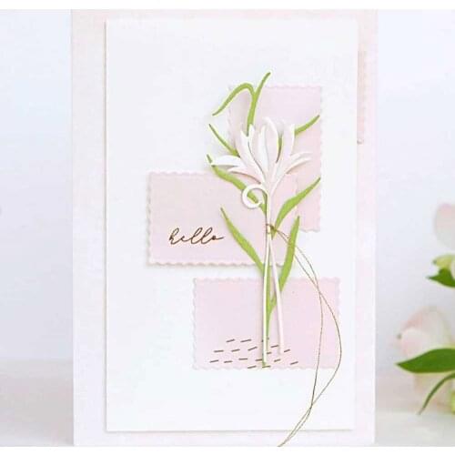 6pcs Blooming Magnolia Flowers Metal Cutting Dies Scrapbook Dariy Decoration Stencil Embossing Template DIY Greeting Card Albums