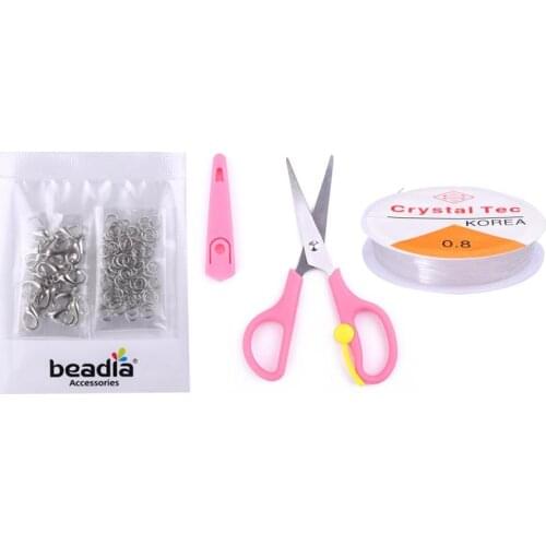 DIY Jewelry set Jump Ring Clasp Scissor Crystal Thread Handmade Earrings Necklace Bracelet Accessories