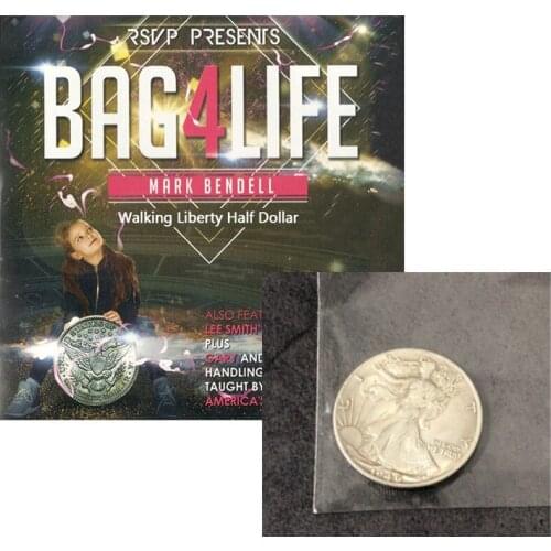 Bag4Life (1 Walking Liberty Half Dollar Coin) Satge Close Up Magia For Professional Magicians Fun Coin Penetration Bag Magie