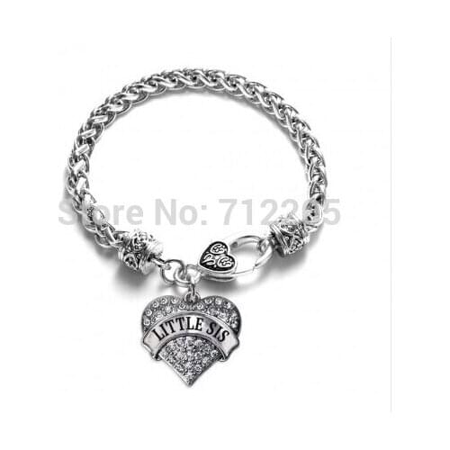 Wheat Link Chain with hearts LITTLE SIS Bracelet