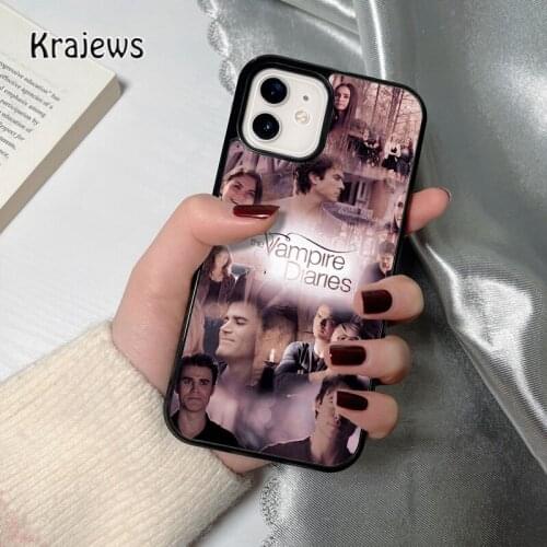 Krajews The Vampire Diaries pattern coque Phone Case for iPhone 12 mini 5 6S 7 8 PLUS X XS XR 11 PRO MAX SE 2020 Cover Shell