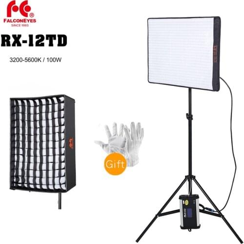 Falcon Eyes RX-12TD LED Dimmable Flexible Waterproof Portable Video dslr Studio Fotografia Light With Honeycomb+2 m Light Stand