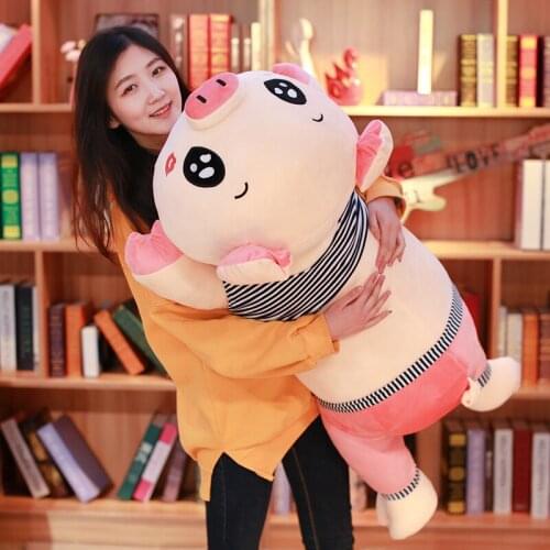 Giant Kawaii Pig Plush Pillow Big Stuffed Piggy Doll Toy Sleeping Pillows Birthday Gift Decoration 47inch 120cm DY50684