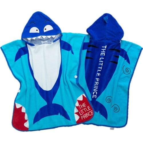 Shark hooded cloak Robe Cosplay Costume Shark cotton BathRobe Kids Child Pajamas Sleeping Wear
