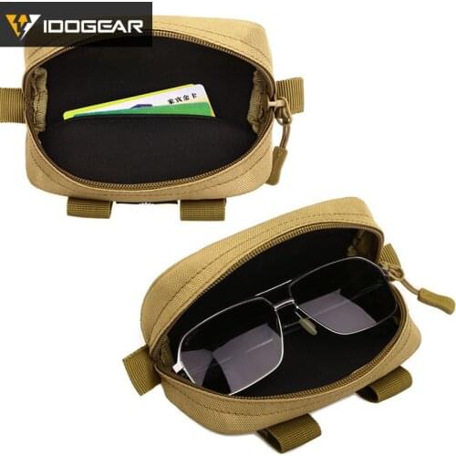 IDOGEAR Tactical Molle Glasses Pouch Shockproof Protective Box Portable Outdoor Sunglasses Pouch Eyewear Carry Case