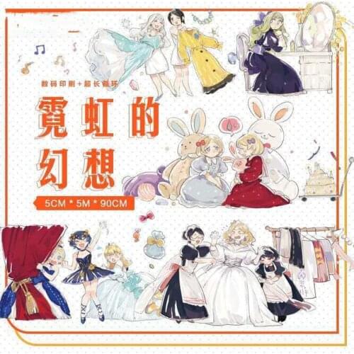 Kawaii Fairy Character Washi Tapes Bullet Journal Masking Tape Adhesive Tape DIY Scrapbooking Decoration Washi Stickers