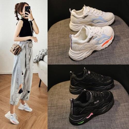 As shown Daddy womens shoes 2020 new casual running shoes white shoes ins trend shoes for women sneakers platform sneakers