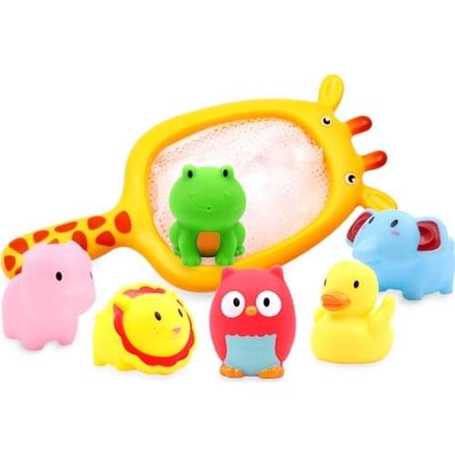 Summer Water Playing Toys, Floating Animal Shaped Baby Bath Squirt Toys Toddler Salvage Toy Set Water Games