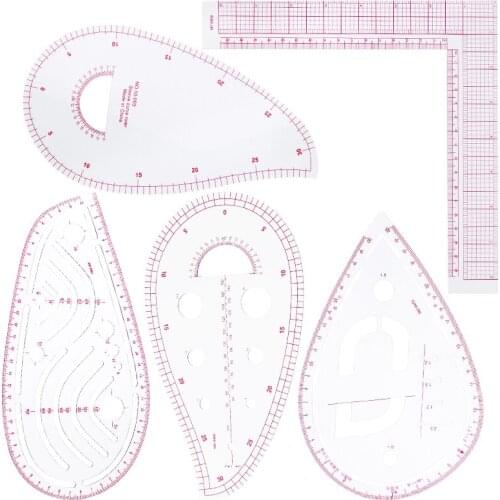LMDZ French Curve Rulers Tailor Measuring Kit Fashion Design Rulers for Fabric Cutting Sewing Measure Template Metric Ruler