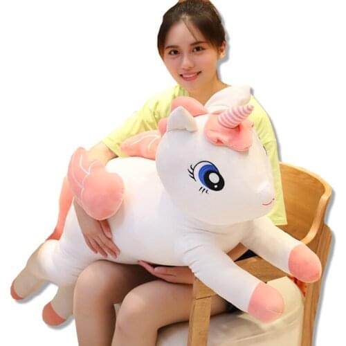 Cute 60/90cm Unicorn Plush Toy Soft Stuffed Popular Cartoon Unicorn Dolls Animal Horse Toy High Quality Toys For Children Girls
