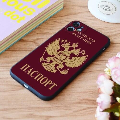 For Iphone Russian Passport Print Soft Matt Apple iPhone Case 6 7 8 11 12 Plus Pro X XR XS MAX SE