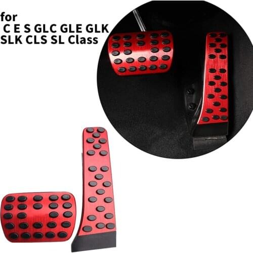 Pedal Covers for Mercedes-Benz C E S GLC GLE GLK SLK CLS SL Class Car Gas Brake Pedal Pad No Drill with Rubbers Aluminum
