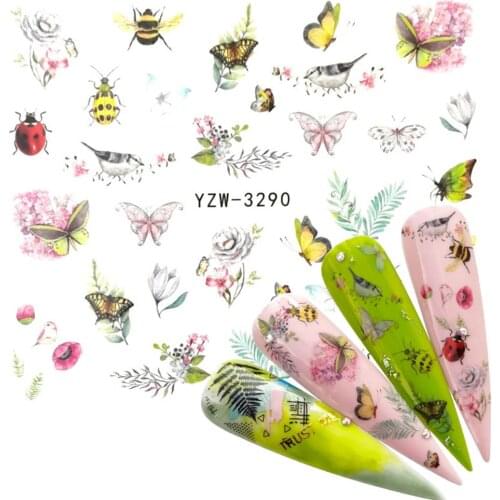 Nail Sticker Flower Owl Sliders For Nails Nail Watermark Sticker Animal Flower Feather Sticker 1 Sheet Embossed Ballon Planet