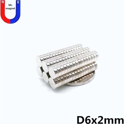 100/500/2000pcs 6x2 permanent strong magnet 6x2mm mini small disc round neodymium magnets 6*2 magnet fridge packing rare earth
