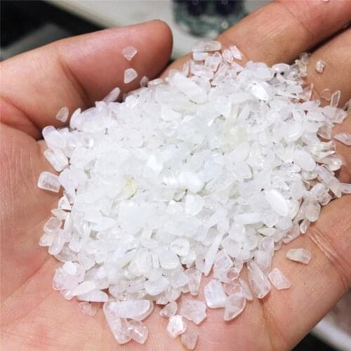 100G Natural white moonlight crystal tumbling crystal healing specimen gemstone mineral family desktop aquarium decoration