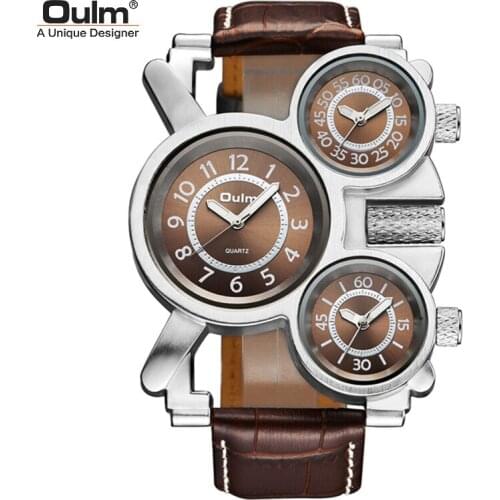 Personality Dial Three Movements Three Time Zones Quartz Wrist Watch For Men Luminous Pointer Fashion Cool Men Watch