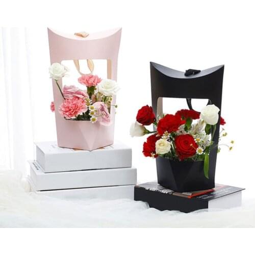 Flower Box Package for Gifts Bouquet Hollow Portable Florist Supplies Communion Birthday Girl Boxes Packaging Wholesale