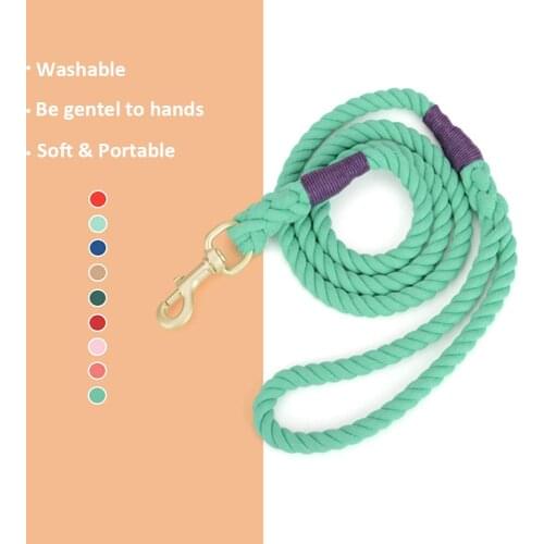Dog Leash Round Cotton Dogs Lead Rope Colorful Pet Long Leashes Belt Outdoor Dog Walking Training Leads Ropes