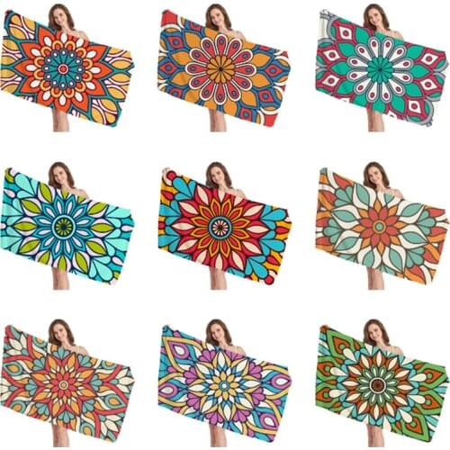 75x150cm Rectangle Vintage Flower Quicky-dry Beach Towels for Adults Large Big Living Room Home Decorative Travel Outdoor Sports