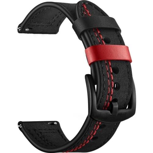 Suitable for Samsung GearS3Ticwatch Hua meters Watch moto360 genuine leather watch strap word line section 7