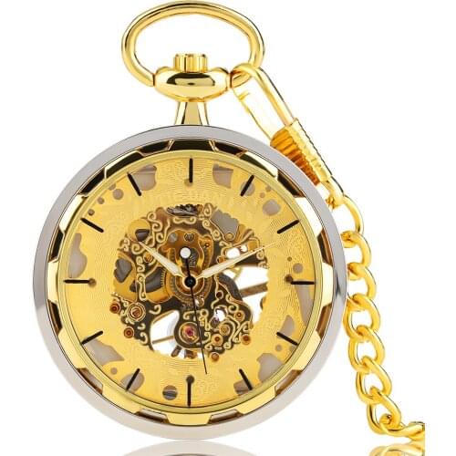 Luxury Mechanical Pocket Watch Hand-winding Men Women Vintage Chain Unisex Stylish Elegant Gift Casual Steampunk Watch Clock