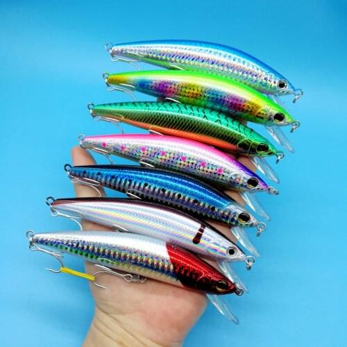 HOOFISH 14CS/LOT 40g Sinking Minnow Fishing Lure 120mm 7colors Artificial Para Pesca Leurre Peche Fishing Tackle
