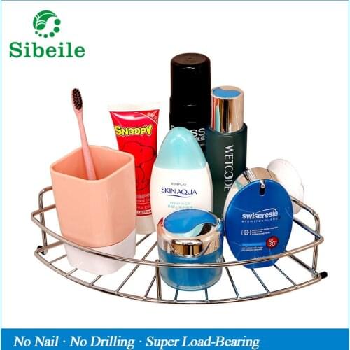 SBLE Corner Shelf Shower Powerful Suction Stainless Steel Shelves Bathroom Shelf Shower Shelf Shampoo Holder Shower Basket