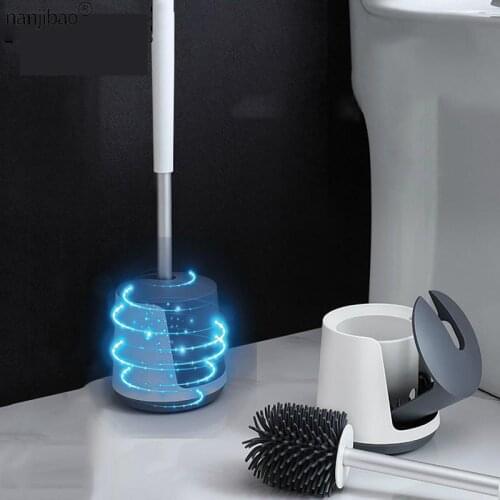 TPR Silicone Toilet Brush No Dead Corner for cleaning Soft Hair Brush Household Toilet Cleaning Artifact Bathroom Accessories