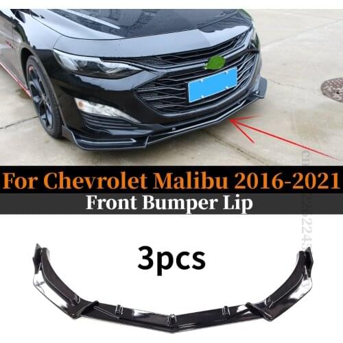 Front Bumper Splitter Lip Spoiler Cover Diffuser Bodykit For Chevrolet Malibu 2016 17 18 19 20 2021 PP Plastic Carbon Black Lips