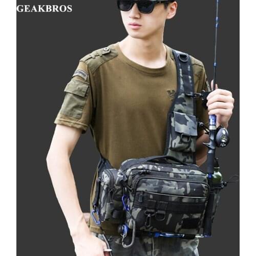 Fishing Bag Fishing Tackle Backpack Single Shoulder Crossbody Waist Pack Fish Bait Lures Gear Storage Climbing Hiking Backpack