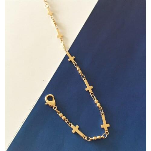 Super Lovely Gold Color Cross Strand Delicate Bracelet Anklet For Women Girl Casual Dainty Arm Decoration Thanksgiving Jewelry