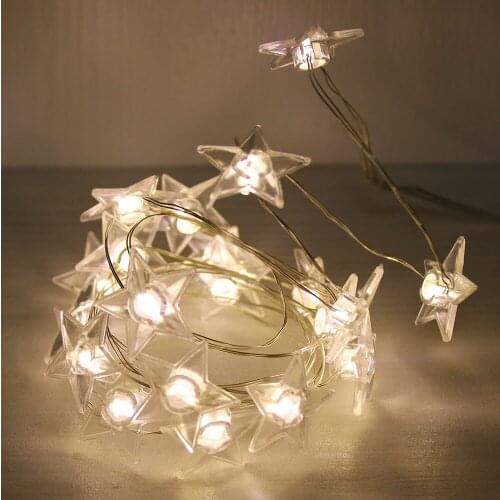 Star Shape LED 2.2M Copper Wire String Lights Waterproof Holiday lighting For Wedding Party Decoration Light