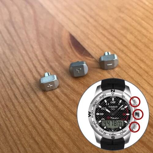 Titanium metal button pusher for TS Tissot T-Touch II Mens Analog-Digital Collection 43.3mm quartz watch parts tools