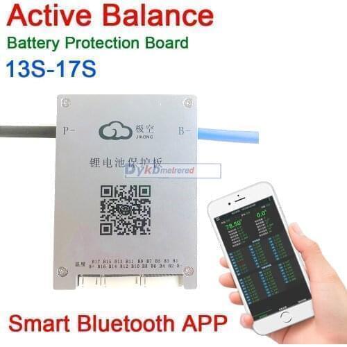 Smart Active Balance Battery Protection Board 13S - 17S 60A BMS Bluetooth APP 18650 14S 16S 17S Lifepo4 li-ion LTO 48V 60V
