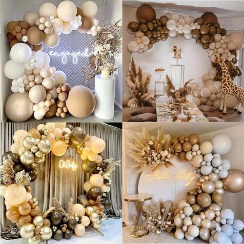 142Pcs/Set Coffee Balloons Arch Kit Bride To Be Wedding Decoration Kids Birthday Party Decoration Balloons Baby Shower Supplies