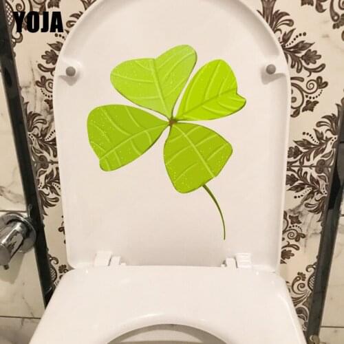 YOJA 19.5*23.9CM Green Clover Lucky Kids Bedroom Wall Sticker Decal Home Decor Toilet T1-1121