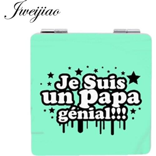 Youhaken SUPER PAPA Photo leather Square Makeup mirrors Happy fathers day gift Mini Vanity mirror FQ917