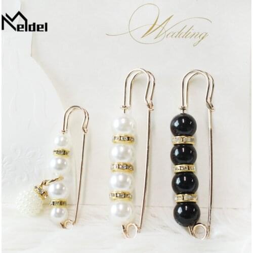 Meldel Boutonniere Wedding Women Brooch Pins Girl Fake Pearl Sweater Accessories Fashion Jewelry Wedding Brooch Pins Decorations